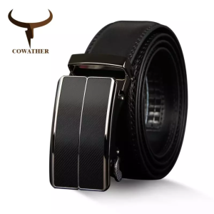 COWATHER Ikat pinggang Pria Kulit Sapi Asli CZ070 ? BLACK